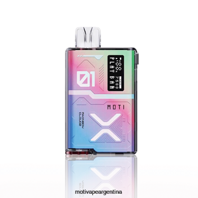 MOTI Play Bar 7500 vaporizadores desechables (5%, 7500 inhalaciones) nube arcoiris 464B57 - Moti Vape For Sale
