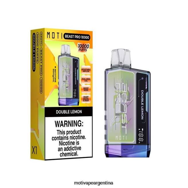 MOTI Beast Pro vaporizador desechable (5%, 10000 inhalaciones) doble limon 464B43 - Moti Vape Recargable Argentina