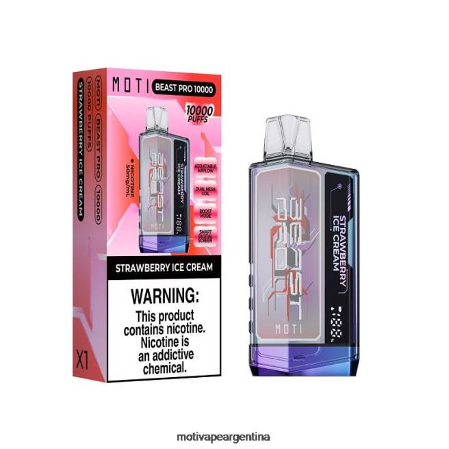 MOTI Beast Pro vaporizador desechable (5%, 10000 inhalaciones) helado de fresa 464B50 - Moti Precio Argentina