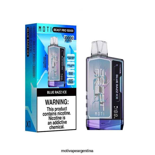 MOTI Beast Pro vaporizador desechable (5%, 10000 inhalaciones) hielo azul 464B40 - Moti Precio Argentina