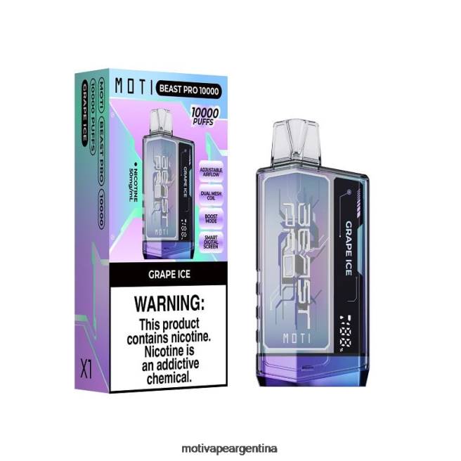 MOTI Beast Pro vaporizador desechable (5%, 10000 inhalaciones) hielo de uva 464B45 - Moti Vape Near Me