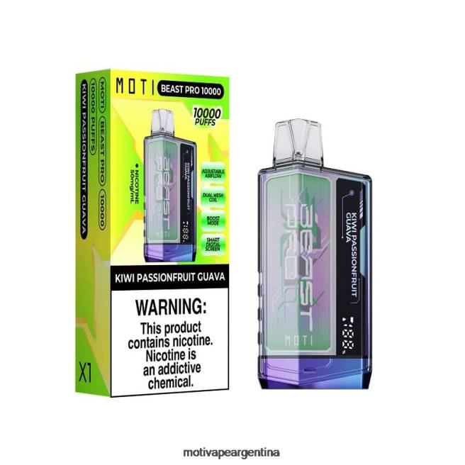 MOTI Beast Pro vaporizador desechable (5%, 10000 inhalaciones) kiwi maracuyá guayaba 464B46 - Moti Vape Kit Argentina