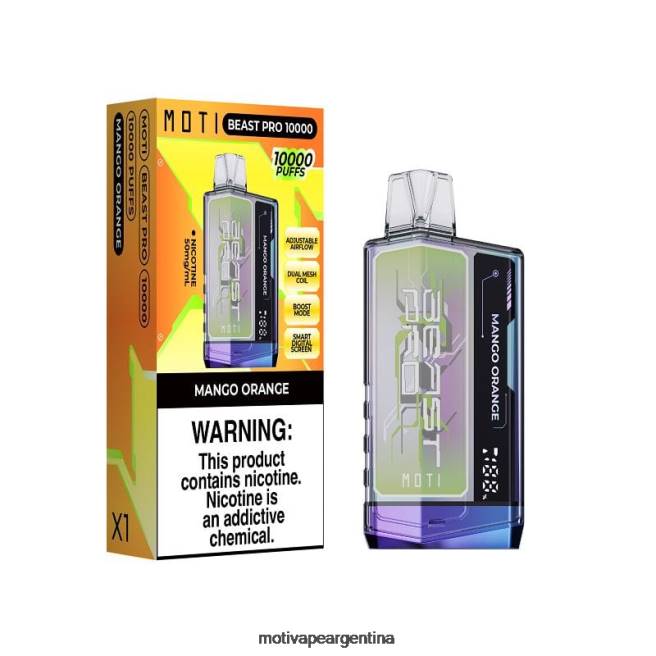 MOTI Beast Pro vaporizador desechable (5%, 10000 inhalaciones) mango naranja 464B47 - Moti Vape For Sale