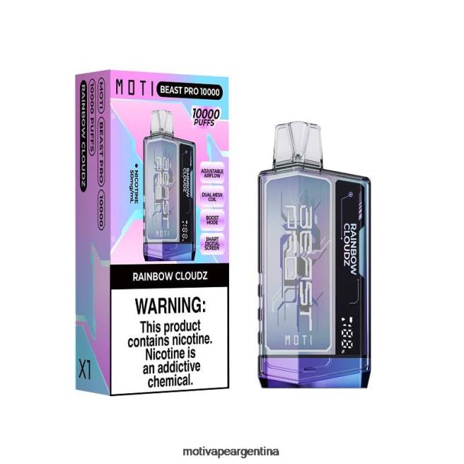 MOTI Beast Pro vaporizador desechable (5%, 10000 inhalaciones) nube arcoiris 464B49 - Moti Vape Buenos Aires