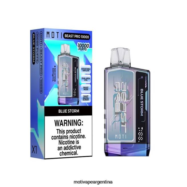 MOTI Beast Pro vaporizador desechable (5%, 10000 inhalaciones) tormenta azul 464B38 - Moti Vape Argentina