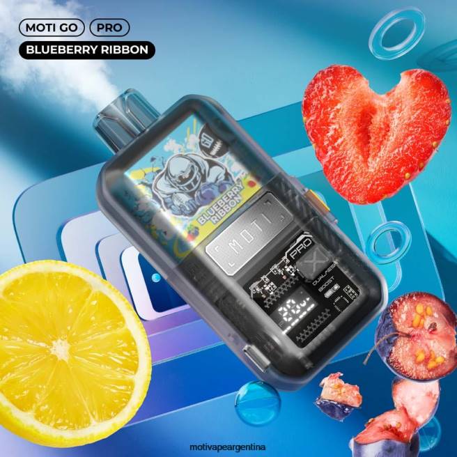 MOTI Go Pro vaporizador desechable (5%, 12000 inhalaciones) cinta de arándanos 464B14 - Moti Vape Precio