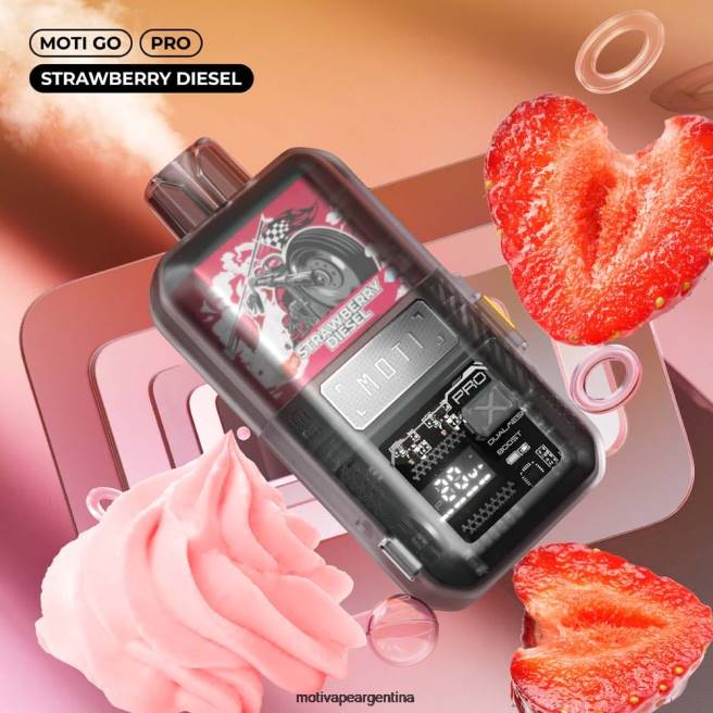 MOTI Go Pro vaporizador desechable (5%, 12000 inhalaciones) diésel de fresa 464B21 - Vaper Moti Precio
