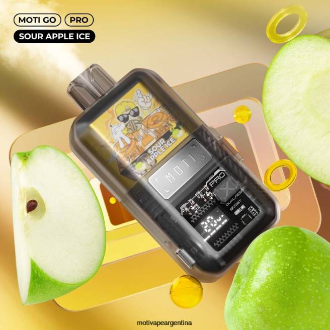 MOTI Go Pro vaporizador desechable (5%, 12000 inhalaciones) hielo de manzana agria 464B20 - Moti Precio Argentina