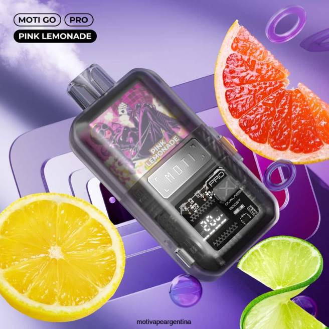 MOTI Go Pro vaporizador desechable (5%, 12000 inhalaciones) limonada rosa 464B18 - Moti Vape Argentina