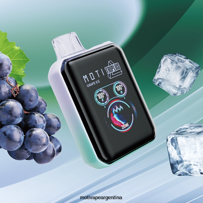 MOTI Triplus Vape desechable de 20k (5%, 20000 inhalaciones) hielo de uva 464B4 - Moti Vape Precio