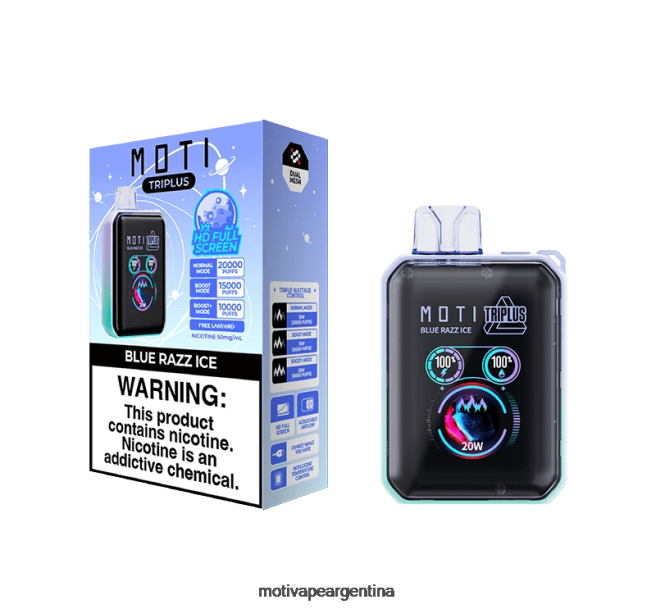 MOTI Triplus Vape desechable de 20k (5%, 20000 inhalaciones) hielo de uva 464B4 - Moti Vape Precio
